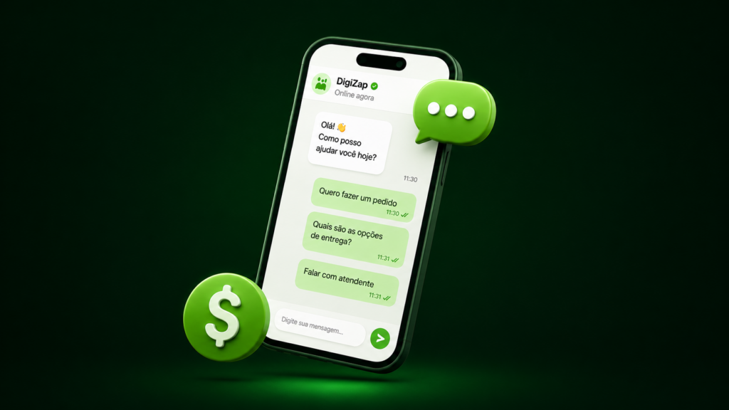 Celular mockup com valor monetário - Aumentar vendas com chatbot